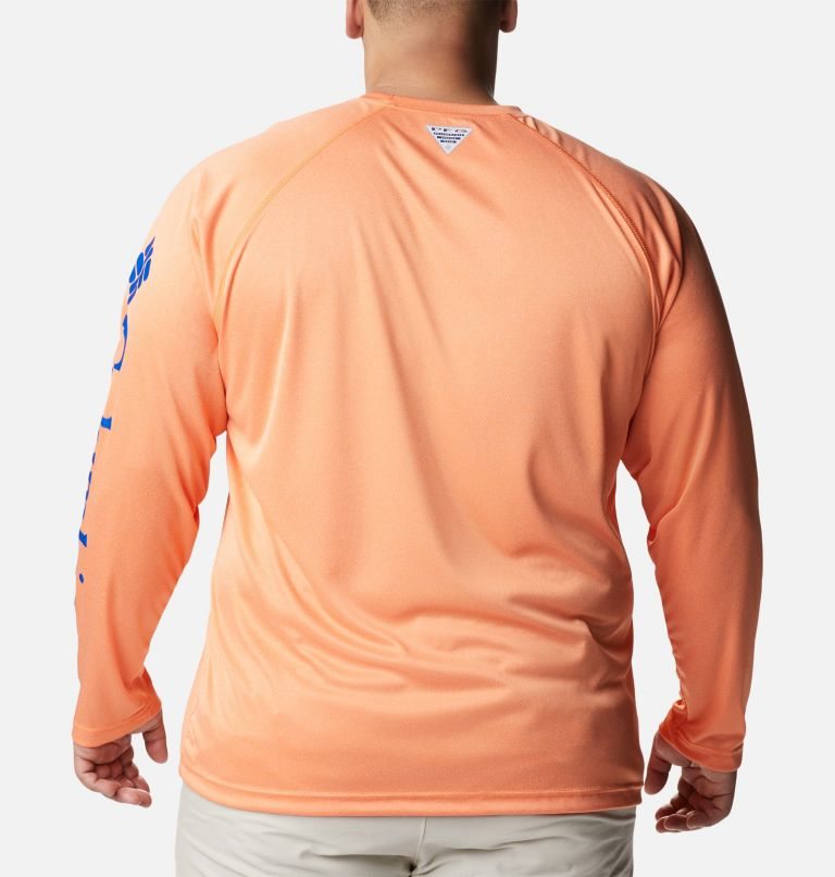 Men's Columbia Collegiate PFG Terminal Tackle Long Sleeve - Florida Sweatshirts Orange | Plus Size CA-DC4A5